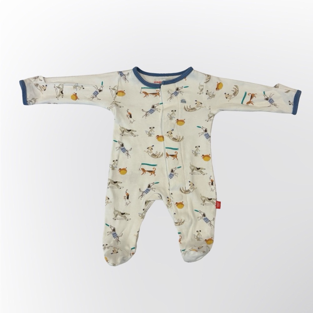 Magnetic Me Cream Howlarious Print Footie